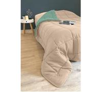 CALGARY Couette chaude Microfibre 400g/m2 Galet + Lac 240x260cm blanc