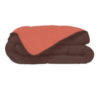 Couette bicolore Polyester Chocolat/Corail 140 x 200 cm - POYET MOTTE - Gamme CALGARY