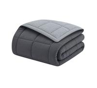 CALGARY - Couette Chaude Microfibre 400gr/m² - Gris & Argent - 220 x 240 cm