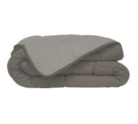 CALGARY - Couette Chaude Microfibre 400gr/m² - Taupe et Lin - 220 x 240 cm