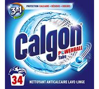 Calgon Pastilles 3en1 Anticalcaire Nettoyant Lave-Linge (17 Tablettes - Lot de 2)