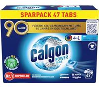 Calgon Power Tabs 4 en 1 - Adoucisseur d'eau contre les dépôts de calcaire, la saleté et la corrosion dans la machine à laver - Prévient les odeurs désagréables - 1 x 47 tablettes