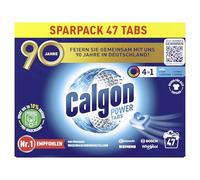 Calgon Power Tabs 4 en 1 - Adoucisseur d'eau contre les dépôts de calcaire, la saleté et la corrosion dans la machine à laver - Prévient les odeurs désagréables - 1 x 47 tablettes