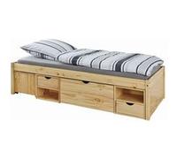 CALI - Lit 90x200cm multi-rangement Bois Massif - Altobuy Beige G