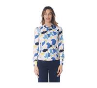 Caliban - Camicia fantasia in tessuto no stiro - Femme - Blouses et Chemises - Multicolore - Taille: 46 FR
