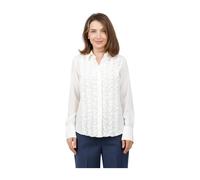 Caliban - Camicia in seta rouches - Femme - Blouses et Chemises - Blanc - Taille: 44 FR