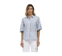 Caliban - Chemise à Manches Courtes Rayée - Femme - Blouses et Chemises - Bleu - Taille: 44 FR