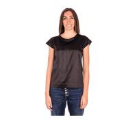 Caliban - Chemise Satin Manches Courtes - Femme - Blouses et Chemises - Noir - Taille: 40 FR