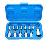 CALIBAN Lot de 13 douilles Torx Star T8-T70 H2-H14, douilles 1/4", 3/8" et 1/2" pour une utilisation à la main, durables, faciles à installer, faciles à utiliser