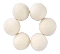 CALIBAN Lot de 6 balles de séchage en laine de qualité supérieure - Fabriquées avec de la laine qui remplace les feuilles de sèche-linge - Anti-peluches - 7 cm