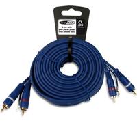 Caliber Câble RCA 2x tulipe 5 mètres avec câble de télécommande et connecteurs plaqués or (CL195-B)