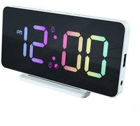 Caliber Caliber Slimline - Wecker - Digitale Uhr - Schlafzimmer - Zwei Weckzeiten - Großes Mehrfarbiges Display - USB-Ladegerät - Weiß (HCG024)