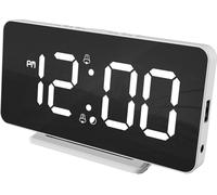 Caliber Caliber Slimline - Wecker - Digitale Uhr - Schlafzimmer - Zwei Weckzeiten - Großes Weiß Display - USB-Ladegerät - Weiß (HCG025)