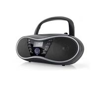 Caliber Portable Radio CD Player - Bluetooth - Dab + AM FM AUX - Affichage LED - Réalisateur d'alarme - Radio Enfant - Batterie - HBC434DAB-BT - Jack de 3,5 mm - Noir - 390 x 220 x 130 mm
