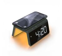 Caliber Jupiter Réveil numérique avec chargeur sans fil - Double alarme avec lumière de réveil - Vert minuit (HCG019QI-MG)