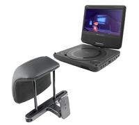 Caliber Lecteur DVD Portable avec Support d'appui-tête - Port USB MPD107 - Écran de 7 Pouces - Résolution 840 x 480-2 Heures de Vie de la Batterie - Noir - 180 x 150 x 41 mm