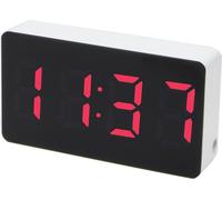 Caliber Petit réveil - Horloge numérique - Convient comme réveil pour enfants - Chambre - Variateur automatique - 3 heures de réveil - Écran rouge - Blanc (HCG01W)