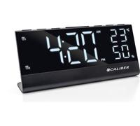 Caliber Radio Reveil Numerique - Reveil Digital aved FM-Radio - Double Alarme - Écran LED graduable - Noir - Température et humidité