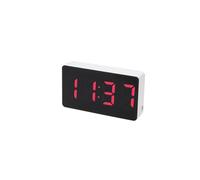 Caliber Réveil Numérique - Réveil Compact pour Enfants, Adultes et Voyages - Fonction d'Alarme Triple - Blanc, Rouge - Affichage Automatiquement Dimmable