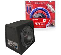 Caliber Subwoofer met ingebouwde Versterker en Kabels - 600 Watt - 12 Inch Woofer - 25 tot 3500 Hz Crossover - RCA (BC112SA)