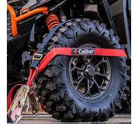 Caliber Trailblazer ORV Lot de 4 sangles d'arrimage robustes, tension bidirectionnelle autour du pneu, résistance à la rupture de 5 kg