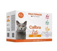 CALIBRA Cat Life Pouch Adult Multipack in gravy - mélange de sachets de viande sans céréales pour chats adultes - 12x85