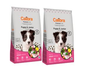 CALIBRA Premium Line Puppy&Junior Croquettes au poulet pour chiots 24 kg (2x12 kg)