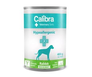 CALIBRA Veterinary Diet Dog Hypoallergenic Insect & Rabbit - pour les chiens présentant des intolérances alimentaires et des problèmes de peau - 400 g
