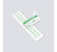 calibrage : ID #/en/date/Due - Vert clair, Polyester avec rabat Tag, 200 étiquettes/lot, 2,5 x 1,3 cm