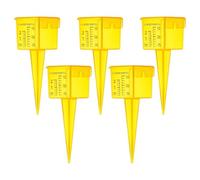 Calibre 'Eau de - Tubes de mesure de Pluie à 5 paquets, Outils de Jardin à Grande Bouche | Collecteur d'eau Jaune Carré pour Utilisation en plein air, Manuel indic