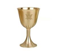Calice d'autel vintage, pentagramme, calice d'autel, fournitures et outils Wiccan, tasse en laiton massif, décoration artisanale pour décoration d'intérieur, tasse de bénédiction (8 cm)