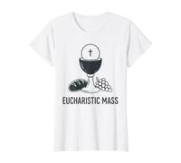 Calice de messe eucharistique hôte Communion catholique T-Shirt Graphique avec Valeur, Femme, Blanc, S