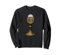 Calice Divin catholique et hôte avec christogramme IHS Sweatshirt