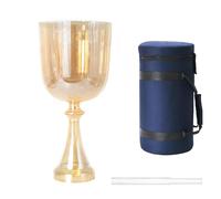 Calice En Cristal Portable, Bol Chantant En Quartz For Soulager Le Stress, Thérapie Sonore Bouddhiste, Avec Étui De Transport Et Percuteur En Acrylique(432Hz,7 Inch A Note)