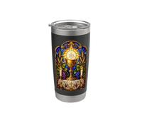 Calice et eucharistie gothique catholique mosaïque art art Gobelet isotherme en acier inoxydable double paroi
