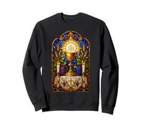 Calice et eucharistie Gothique catholique mosaïque Art Art Sweatshirt