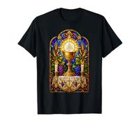 Calice et eucharistie Gothique catholique mosaïque Art Art T-Shirt