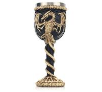 Calice gothique médiéval en acier inoxydable, donjons et dragons, guerrier viking, pirate, corps en résine avec insert en acier inoxydable, gobelet décoratif, cadeau de fête pour anniversaire, 200 ml