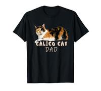 Calico Cat Dad Funny Cute Lazy Calico Cat Écaille de Tortue T-Shirt