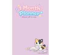 Calico Cat-Themed Illustrated 1-Month Planner (Pastel Pink Cover): 6x9" 100 pages | Undated Monthly Planning and Tracking with Hourly Schedule