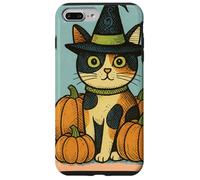 Calico Cat Witch Halloween Citrouille Patch Magic Coque pour iPhone 7 Plus/8 Plus