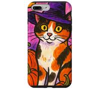 Calico Cat Witch Halloween Citrouille Patch Magic Coque pour iPhone 7 Plus/8 Plus