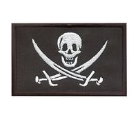 Calico Jack Skull Pirate Jolly Roger Morale Tactical ISAF Embroidery Fastener Patch