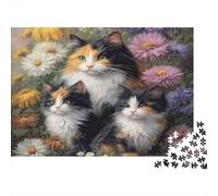 Calico Le Chat Puzzle 1000 Pièces avec Assemblage Fluide, Puzzle Adulte Impossible Difficile Très Difficile Défiante pour Une Activité en Famille, Cadeau De Retraite 70x50cm/1000pcs