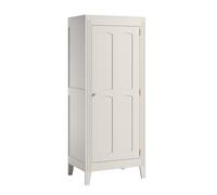 CALICOSY - Armoire 1 Porte avec Étagères et Penderie L80.5 x H196.8 cm - Milenne - Blanc-Blanc