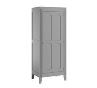CALICOSY - Armoire 1 Porte avec Étagères et Penderie L80.5 x H196.8 cm - Milenne - Gris