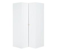 CALICOSY - Armoire d'Angle Blanche 2 Portes - Stige - Blanc