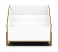 Calicosy Bac à Livres Décor Blanc et Chêne Hamilton L68,6 cm - Albizia - en MDF Laqué - Blanc Mat - pour Chambre Enfant - L68,6 x l36 x H57,3 cm