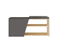 Calicosy Banc à Chaussures 1 Porte Fiona - L104 cm - en Panneaux de Particules - Meuble Pratique et Gain de Place - pour Entrée - L104 X l47 x H37 cm