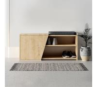 Calicosy Banc à Chaussures 1 Porte Fiona - L104 cm - en Panneaux de Particules - Meuble Pratique et Gain de Place - pour Entrée - L104 X l47 x H37 cm